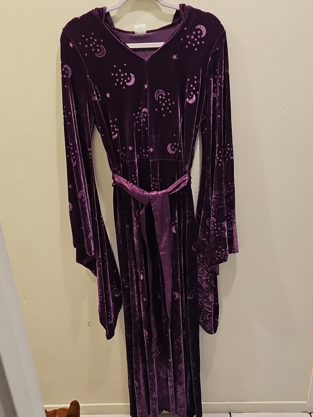 Velvet Moon & Stars Long Dress in Deep Purple